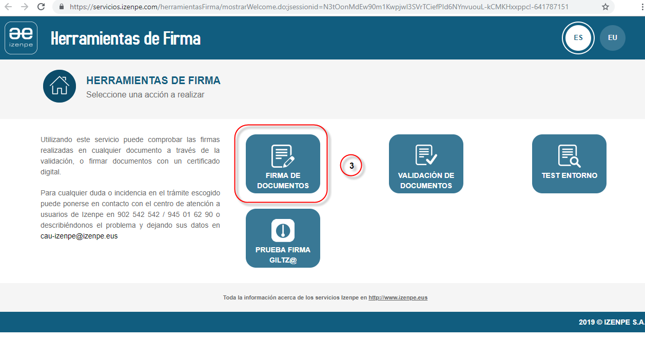 Herramientas de firma de Izenpe