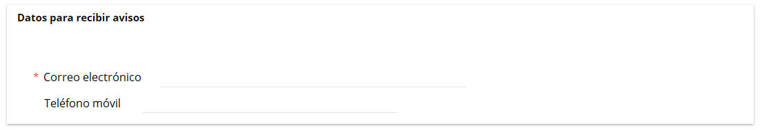 Datos para recibir avisos de notificaciones, comunicaciones y certificaciones
