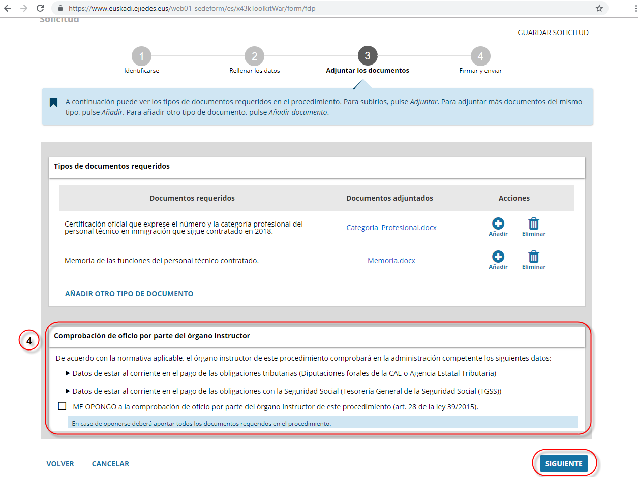 Consentimiento para la comprobación de oficio de datos