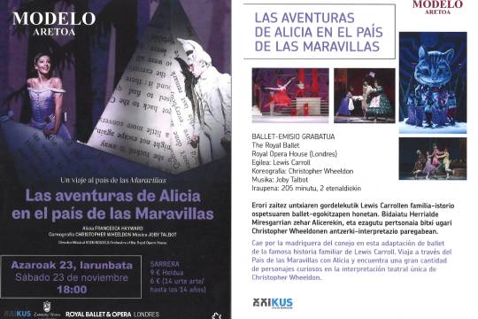 Proyección grabada de ballet: "Las aventuras de Alicia en el País de las Maravillas"