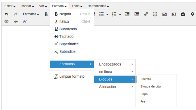 Formato: Bloques