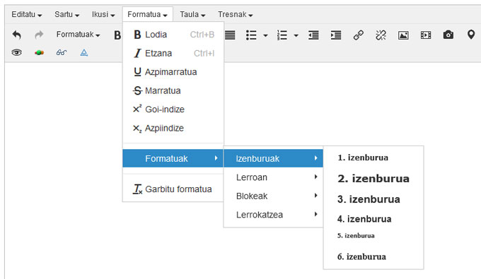 Formatua: Goiburuak