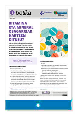 Bitamina eta mineral osagarriak hartzen dituzu?