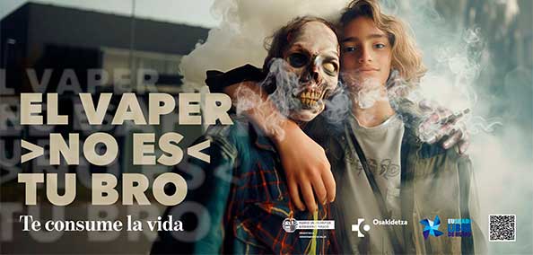 imagen de la campaña "El vaper no es tu bro. Te consume la vida"